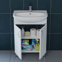 Тумба под раковину СанТа Сити 60 Белая арт-201075 — фото 5, Тумбы под раковину