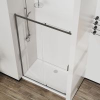 Душевая дверь Vincea City 120 профиль Вороненая сталь стекло прозрачное арт-VDS-5CT120CLGM — фото 3, Раздвижные душевые двери