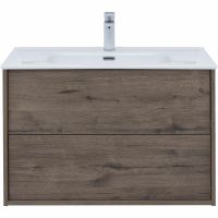 Товар: Тумба под раковину Aquanet Lino 80 Flat подвесная Дуб веллингтон арт-287543 - фото 2 Тумба под раковину Aquanet Lino 80 Flat подвесная Дуб веллингтон арт-287543 — фото 2, Тумбы под раковину