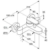 Товар: Смеситель для ванны Kludi Louva Хром арт-246910575 - фото 2 Смеситель для ванны Kludi Louva Хром арт-246910575 — фото 2, Смеситель для ванны