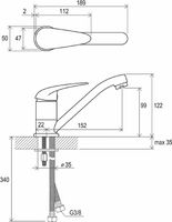 Смеситель для кухни Ravak Suzan SN 015.00 Хром арт-X070009 — фото 4, Смесители для кухни