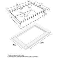 Кухонная мойка Paulmark Next 74 Uni Черная матовая арт-PM217444-MBN — фото 3, Кухонные мойки