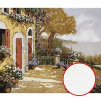 Фреска Ortograf Городской пейзаж живопись 11524 Фактура бархат FX Флизелин (3,2*2,7) Бежевый/Сиреневый, Пейзаж/Цветы/Живопись арт-11524 (бархат FX) — фото 1, Фрески