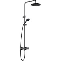 Товар: Душевая система Kludi Logo Dual Shower System с термостатом Черная матовая арт-6808239-00 - фото 1 Душевая система Kludi Logo Dual Shower System с термостатом Черная матовая арт-6808239-00 — фото 1, Душевые стойки