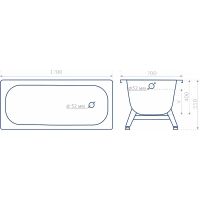 Стальная ванна ВИЗ Donna Vanna 170х70 без антискользящего покрытия арт-DV-73901 — фото 5, Стальные ванны