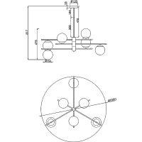 Подвесной светильник Maytoni Modern Nostalgia Белый Золото матовое арт-MOD048PL-06G — фото 6, Подвесные светильники