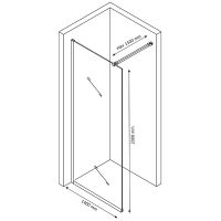 Душевая перегородка Berges Sky Black 140х200 профиль Черный матовый стекло прозрачное арт-064016 — фото 7, Душевые перегородки