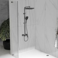 Душевая система Vincea Cube Вороненая сталь арт-VSFS-4C12GM — фото 2, Душевые стойки