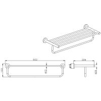 Полка для полотенец Aquatek Черная матовая арт-AQ4015MB — фото 2, Полки для полотенец