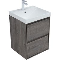 Тумба под раковину Aquanet Милан 50 подвесная Дуб рошелье арт-336371 — фото 2, Тумбы под раковину