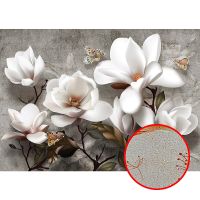 Фреска Ortograf 3D 6694 Фактура бархат золото FX-G Флизелин (3,8*2,7) Серый/Белый, Цветы арт-6694 (бархат золото FX-G) — фото 1, Фрески