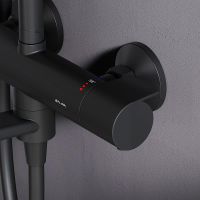 Душевая система AM.PM X-Joy с термостатом Черная матовая арт-F0785A522 — фото 10, Душевые стойки