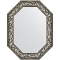 Зеркало Evoform Polygon 88х68 в багетной раме - Византия серебро 99 мм арт-BY 7227 — фото 1, Зеркала в ванную комнату