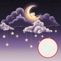 Фреска детская Ortograf Для малышей 20996 Фактура флок FLK Флизелин (2,7*2,7) Фиолетовый, Облака/Животные арт-20996 (флок FLK) — фото 1, Фрески