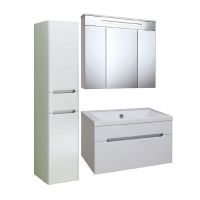 Зеркальный шкаф Runo Парма 75 с подсветкой Белый арт-00000001148 — фото 3, Зеркальные шкафы в ванную