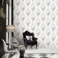 Обои Andrea Rossi Gallinara Винил на флизелине (1,06*10,05) Белый/Серый, Ромб арт-54314-1 — фото 2, Обои для стен