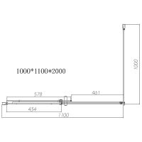 Душевой уголок Vincea Dice 110x100 профиль Черный стекло прозрачное арт-VSR-4D1011CLB — фото 5, Прямоугольные душевые уголки