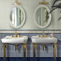 Керамическая плитка Petracers Grand Elegance Giglio Blu Su Panna настенная 20x20 см арт-GE GL11-08 — фото 3, Керамическая плитка