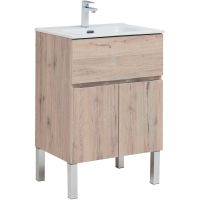 Тумба под раковину Aquanet Алвита New 60 Дуб веллингтон белый арт-277549 — фото 1, Тумбы под раковину