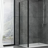 Душевая стенка Abber Schwarzer Diamant 70x195 профиль Черный стекло прозрачное арт-S70B — фото 1, Боковые стенки