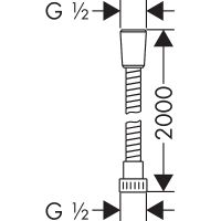 Душевой шланг Hansgrohe Metaflex Хром арт-28264000 — фото 5, Душевые шланги