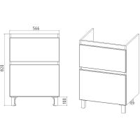 Тумба под раковину VIANT Мальта 60 Белая арт-VMAL60COBEL-T2Y — фото 4, Тумбы под раковину