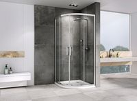 Душевой уголок Abber Schwarzer Diamant 100x100 профиль Хром стекло прозрачное арт-AG01100 — фото 2, Душевые уголки четверть круга