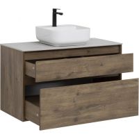 Тумба под раковину Aquanet Nova Lite 100 подвесная Дуб рустикальный арт-249521 — фото 3, Тумбы под раковину