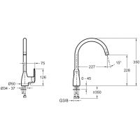 Смеситель для кухни Jacob Delafon Kumin Хром арт-E99477-CP — фото 4, Смесители для кухни