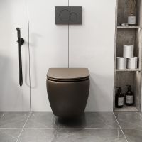 Унитаз Grossman Color подвесной Коричневый матовый с сиденьем Микролифт арт-GR-4411BRMS — фото 8, Подвесные унитазы