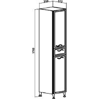 Шкаф пенал Runo Севилья 35 R с бельевой корзиной Белый арт-00000000601 — фото 5, Пеналы для ванной комнаты