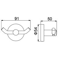 Двойной крючок Timo Saona Хром арт-13012/00 — фото 4, Крючки для полотенец