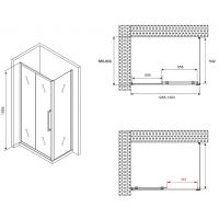 Душевой уголок Abber Schwarzer Diamant 130x60 профиль Черный стекло прозрачное арт-AG30130BH-S60B — фото 5, Прямоугольные душевые уголки