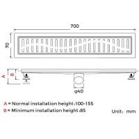 Товар: Душевой лоток Gappo с Черной матовой решеткой арт-G87007-36 - фото 3 Душевой лоток Gappo с Черной матовой решеткой арт-G87007-36 — фото 3, Душевые лотки