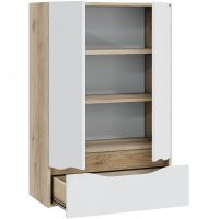 Подвесной шкаф СанТа Сатурн 60 Белый Дуб австрийский арт-700374 — фото 2, Шкафы для ванной