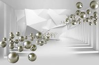 Фреска Ortograf 3D 33207 Фактура бархат золото FX-G Флизелин (4,1*2,7) Белый/Серебряный, Абстракция арт-33207 (бархат золото FX-G) — фото 2, Фрески