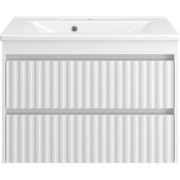 Тумба с раковиной Brevita Balaton 80 подвесная Белая матовая арт-УТ000014506 — фото 1, Тумбы с раковиной