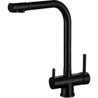 Смеситель для кухни ZorG Sanitary Черный матовый арт-ZR 348 YF BLACK — фото 1, Смесители для кухни