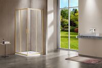 Душевой уголок Vincea Garda 100x100 профиль Брашированное золото стекло прозрачное арт-VSS-1G100CLG — фото 3, Квадратные душевые уголки