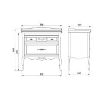 Тумба под раковину ASB-Woodline Модерн 85 Рошфор с Белой патиной арт-11247 — фото 6, Тумбы под раковину