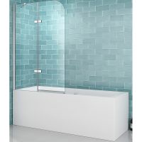 Шторка на ванну Abber Ewiges Wasser 120х140 профиль Хром стекло прозрачное арт-AG51120 — фото 1, Шторки для ванной распашные