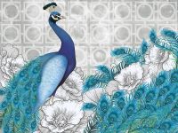 Фреска Ortograf Paradise 32231 Фактура флок FLK Флизелин (3,6*2,7) Серый/Голубой, Птицы/Цветы/Геометрия арт-32231 (флок FLK) — фото 2, Фрески