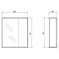 Зеркало со шкафом Orange Лайт 50 Белое глянцевое арт-LA-50ZSW — фото 6, Зеркальные шкафы в ванную