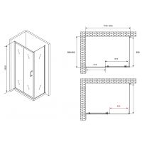 Душевой уголок Abber Schwarzer Diamant 120x60 профиль Черный стекло прозрачное арт-AG30120B5-S60B5 — фото 5, Прямоугольные душевые уголки