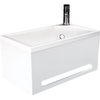 Панель с раковиной 1MarKa Tiny XS Mini 39 R подвесная Белая глянцевая арт-У84218 — фото 1, Тумбы с раковиной