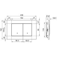 Клавиша смыва Olive's Porto Хром матовый арт-PR412G — фото 2, Кнопки смыва