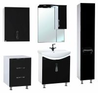 Шкаф пенал Bellezza Лагуна 35 R Черный Белый арт-4622107001047 — фото 2, Пеналы для ванной комнаты