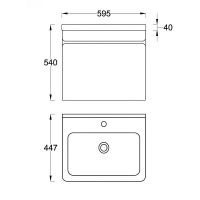 Тумба под раковину Veedi Prestige 60 подвесная Белая арт-PRS600T-CR — фото 5, Тумбы под раковину