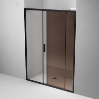 Душевая дверь AM.PM Gem 150 профиль Черный матовый стекло бронзовое-прозрачное арт-W90G-150-1-195BBr — фото 6, Раздвижные душевые двери