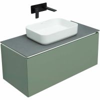 Тумба под раковину Allen Brau Infinity 100 подвесная Олива матовая арт-1.21004.CGM — фото 7, Тумбы под раковину